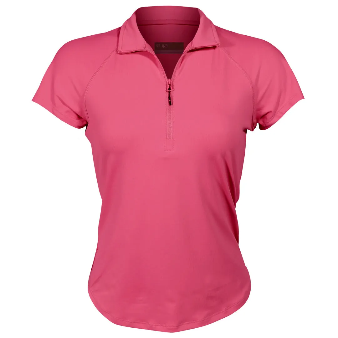 Luxurious Feel Lija Women's The One To Beat Sly Zip Mock - Pink Raspberry Indoor Wear