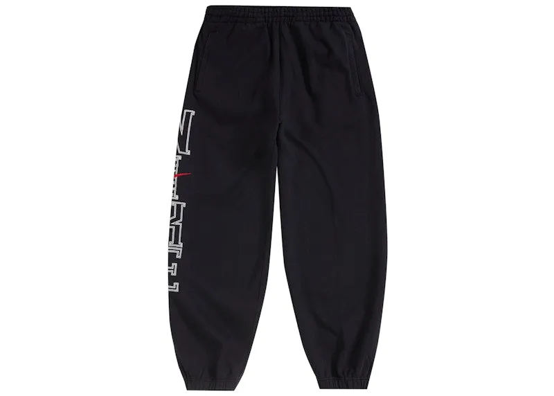 Supreme Nike Sweatpants Black Easy - Wear Cutwork Details
