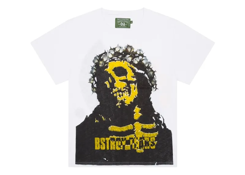 Denim Tears Bstroy Tears Crown Made Of Cotton Tee White Luxurious design