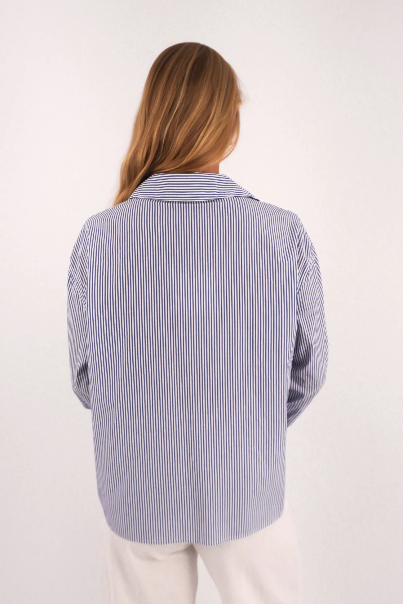 Sustainable Choice Durable Button Closures Lydia Shirt Blue Stripe