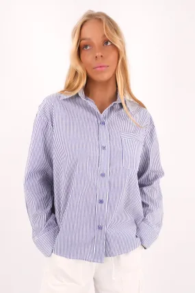 Lydia Shirt Blue Stripe Casual Wear Friends Meetup