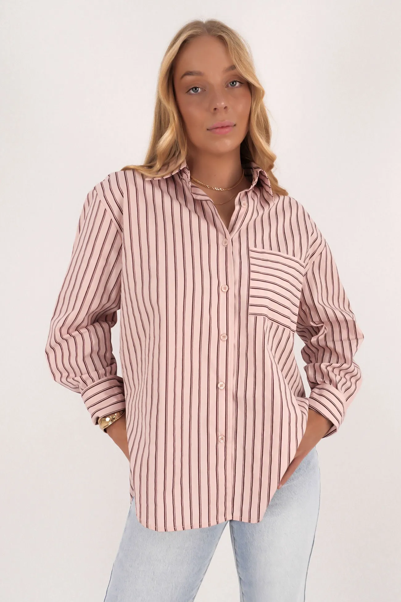 Lynton Shirt Blush Chocolate Trendsetter Choice Durable Stitching