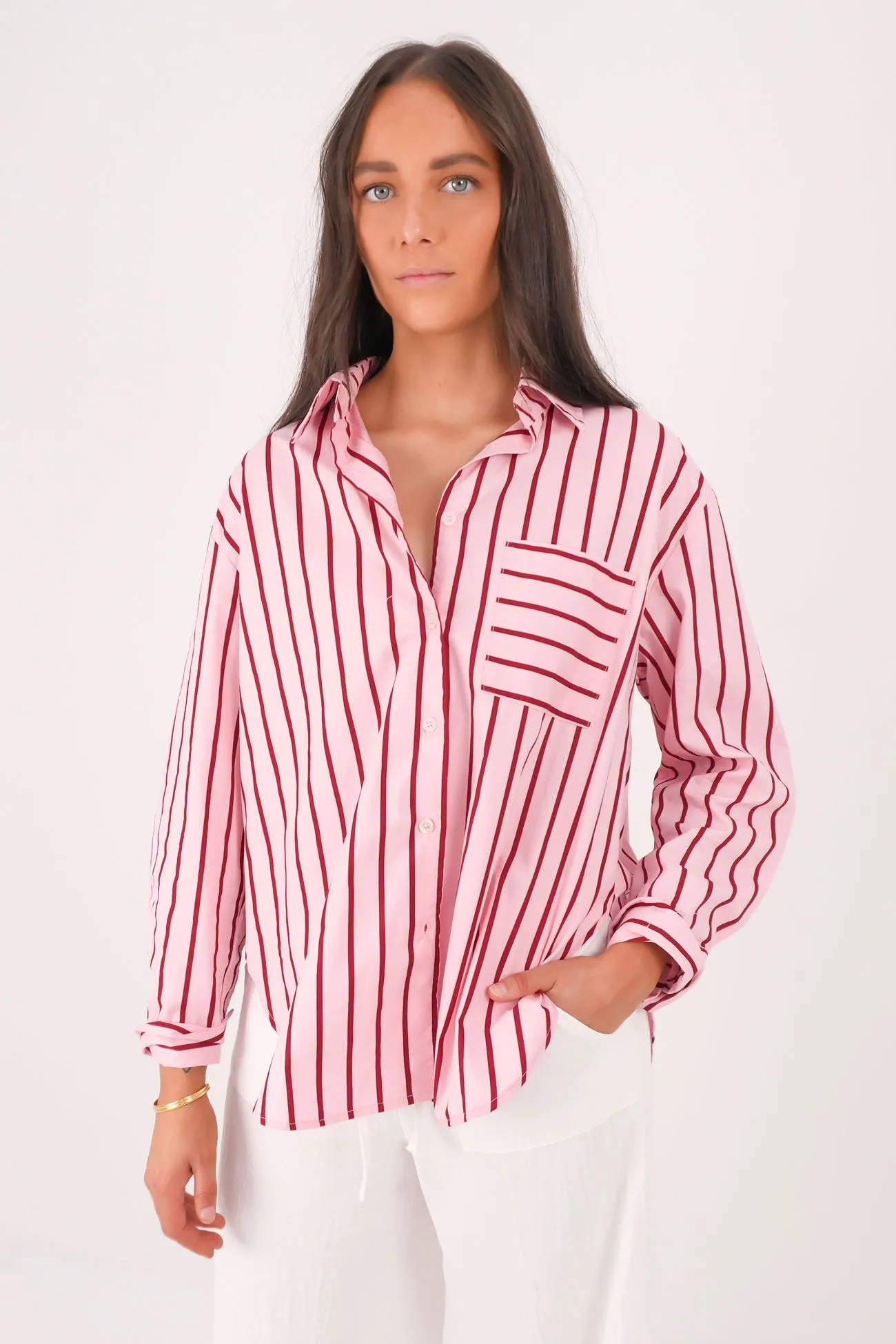 Lynton Shirt Red Stripe Functional Pocket