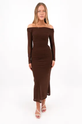 Lyon Maxi Dress Chocolate Smart touch Classic wrap dress
