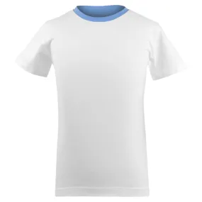 Silk embroidery Sofibella Boy's Perfect Volley Tee - White/Neo Blue