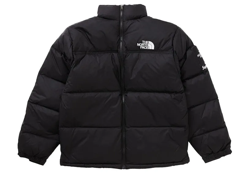 Smooth Zippers Leather Supreme The North Face Split Nuptse Jacket Black