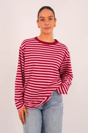 Indoor setting Yoga enthusiast Maddie Long Sleeve Tee Red Pink