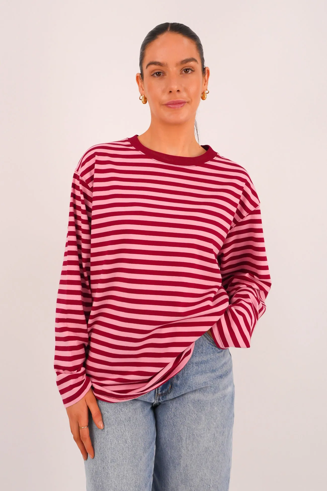 Group gift Maddie Long Sleeve Tee Red Pink