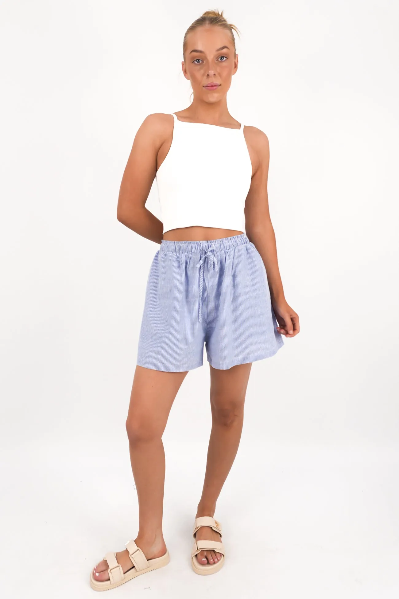 Gabbi Short Blue Stripe Outdoor Layer