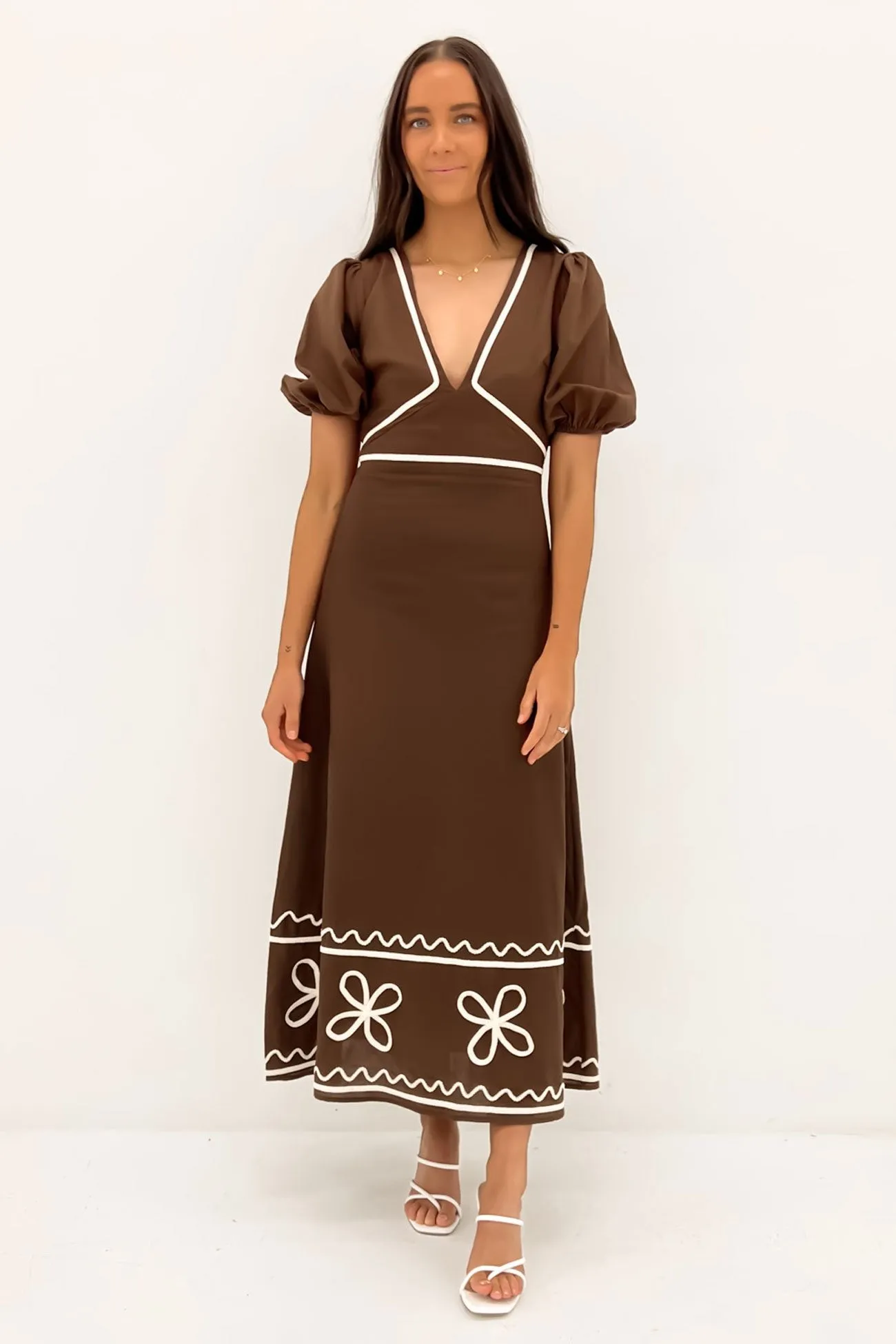 Weekend Edge Maggie Maxi Dress Brown Beige