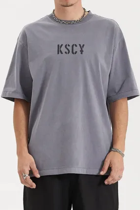 Schism Heavy Oversized Tee Pigment Steel Timeless Piece Seasonal Fashion