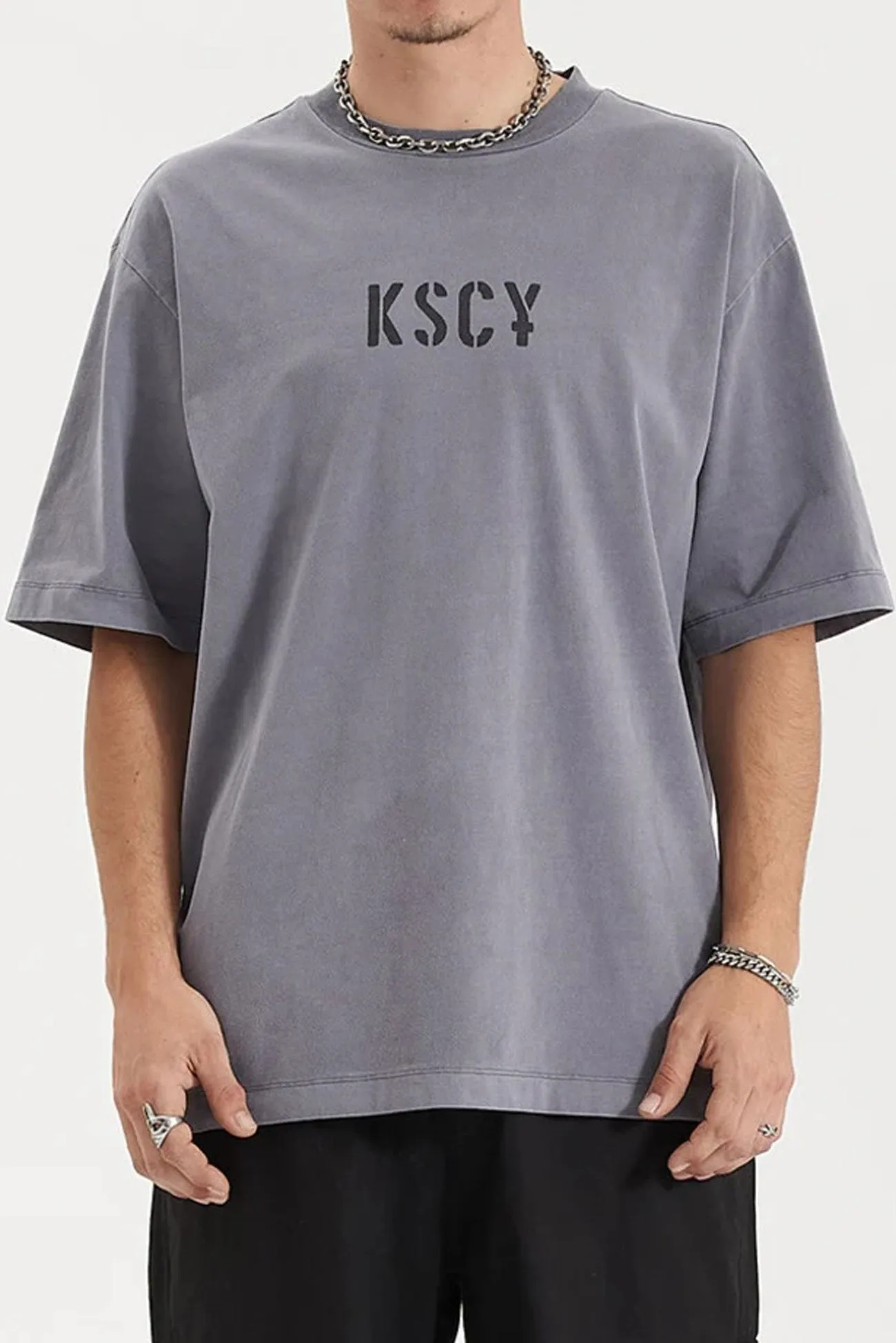 Schism Heavy Oversized Tee Pigment Steel Timeless Piece Seasonal Fashion