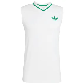 Magnetic Snap Adjustment adidas Men's Pro Tank - White Flow Core AdjustableHemline