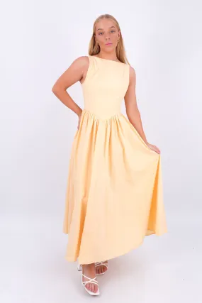 Feminine midi gown Maisie Maxi Dress Lemon