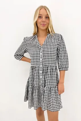 Mallory Mini Dress Black Gingham All Season