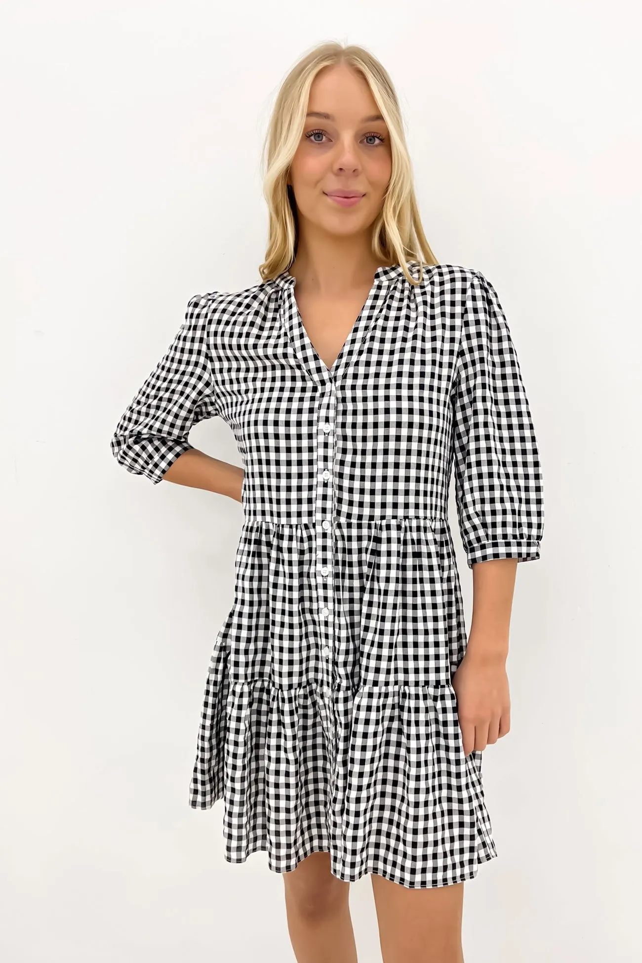 Cool Look Mallory Mini Dress Black Gingham