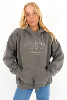 Thermoplastic Elastomer Trim Flexible Fit Wear Manhattan Relaxed Hoodie Charcoal