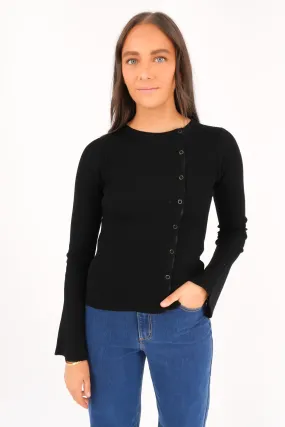 Quilt Social media Marleigh Knit Long Sleeve Black