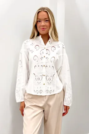 Marlow Blouse Egret Gaming 3D Knit Body Mapping