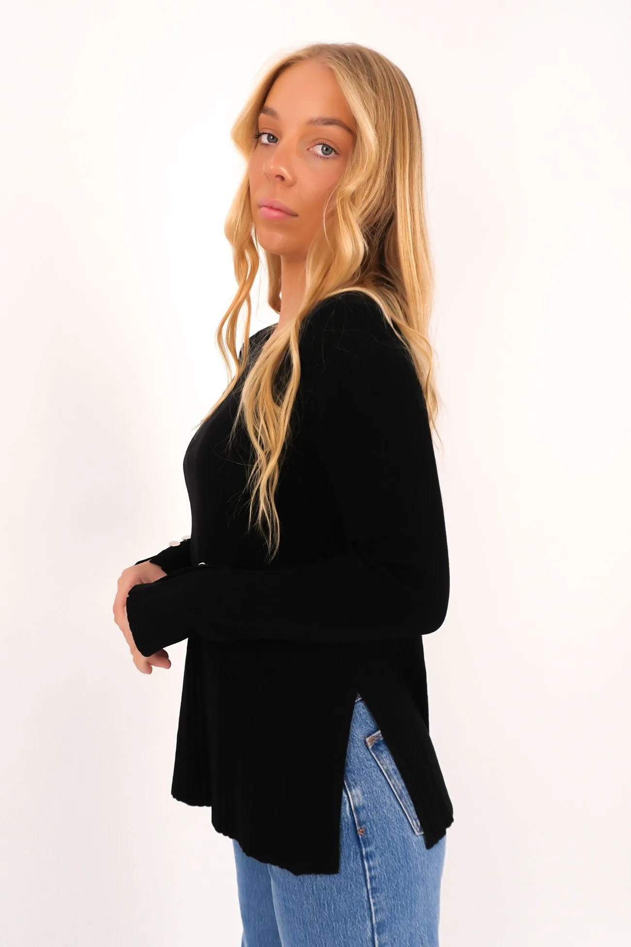 Mountain Marsha Rib Long Sleeve Top Black