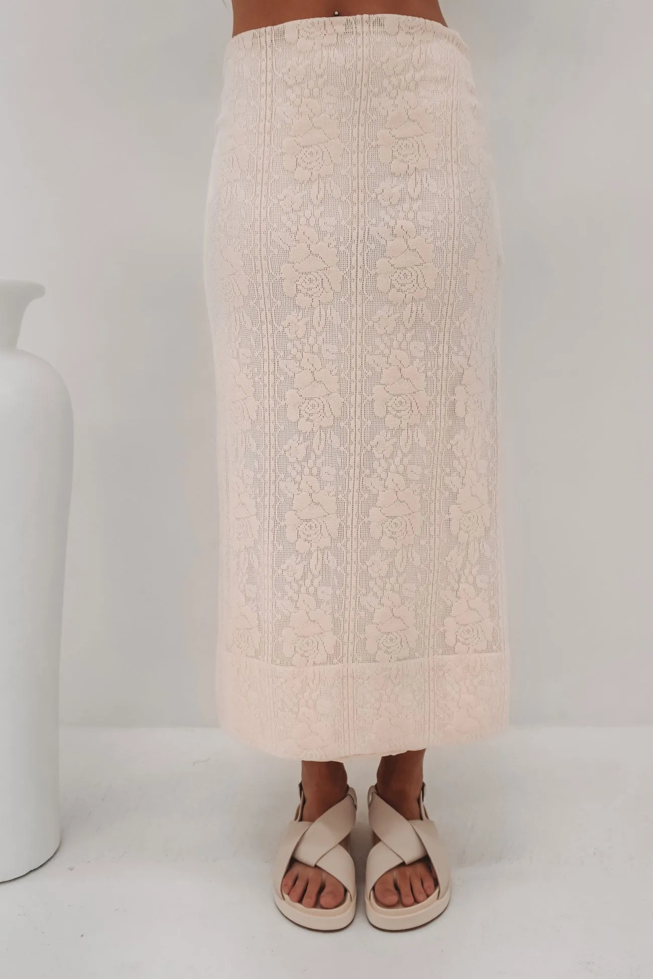 Mary Midi Skirt Cream Modern Chic Pure Vibes