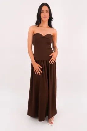 Delicate Lines Jaiya Maxi Dress Choc