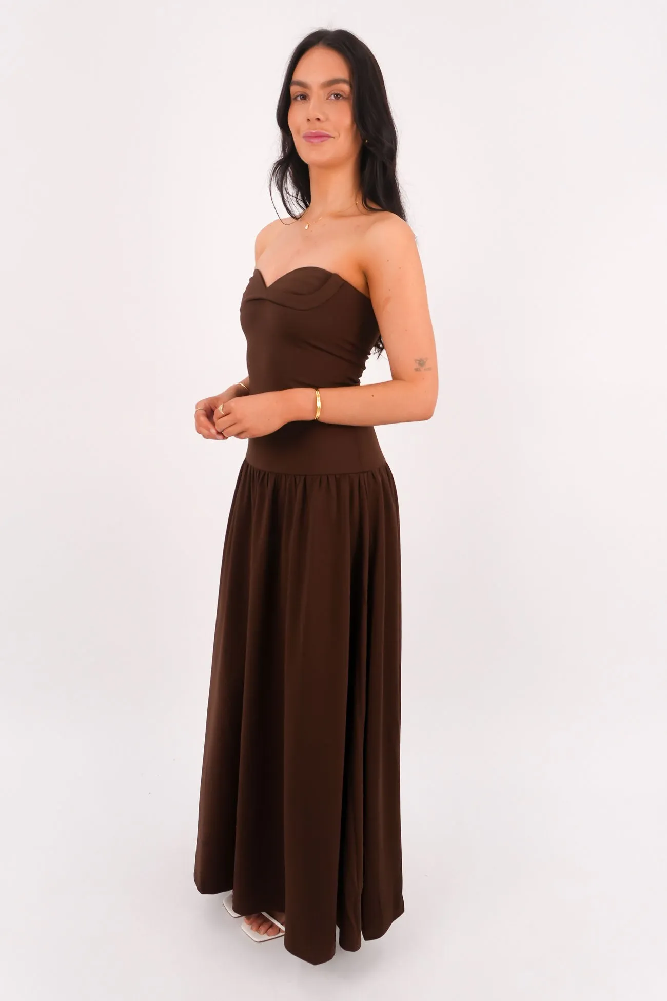 Linen Soft Jaiya Maxi Dress Choc