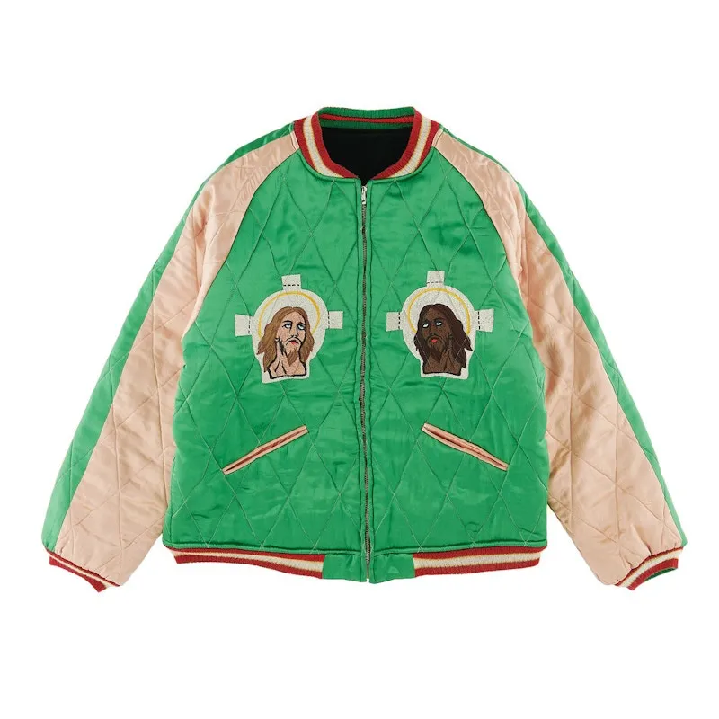 Saint Mxxxxxx X Denim Tears Reversible Yokosuka Jacket Green Black Trimmed