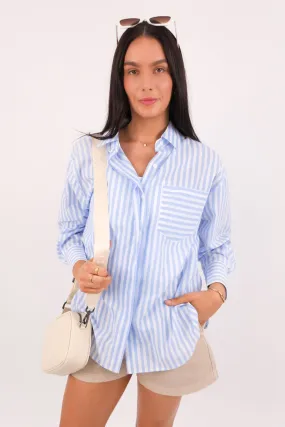 Earthy Hue Kayla Shirt Blue Stripe