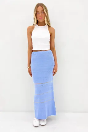 Maya Knit Midi Skirt Blue Young adult
