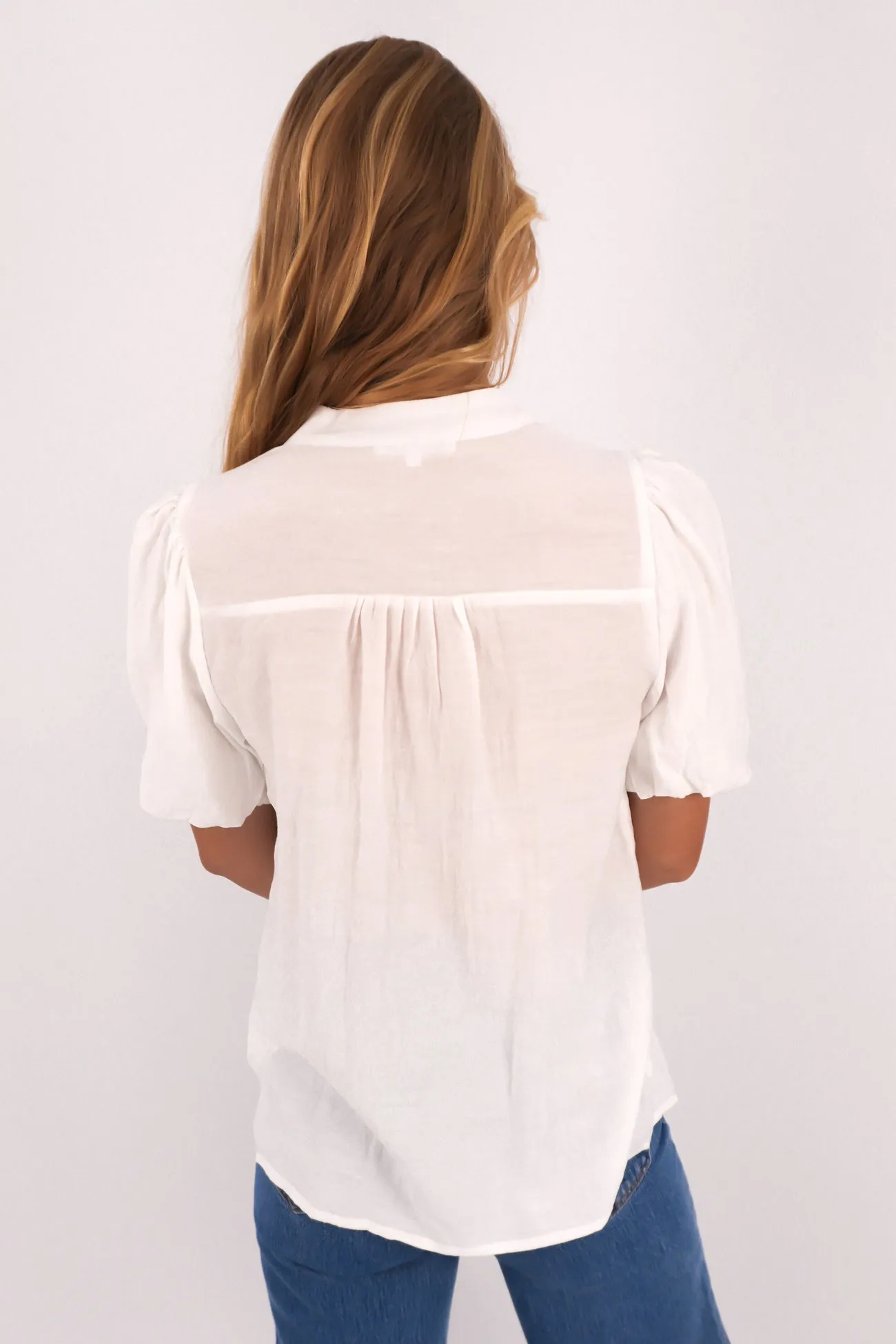 Mayflower Blouse Ivory Reinforced Collar
