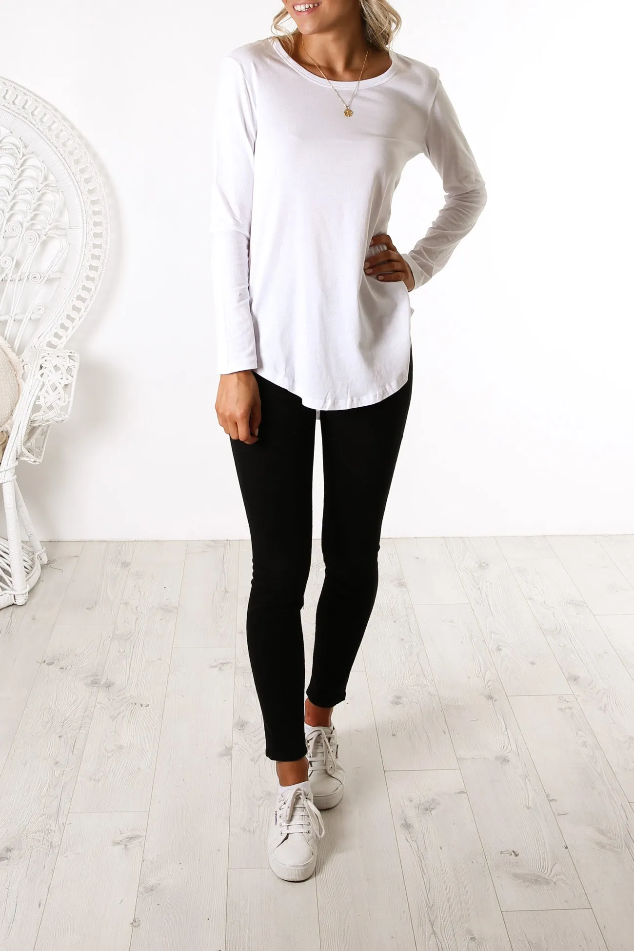 Megan Long Sleeve Top White Halloween