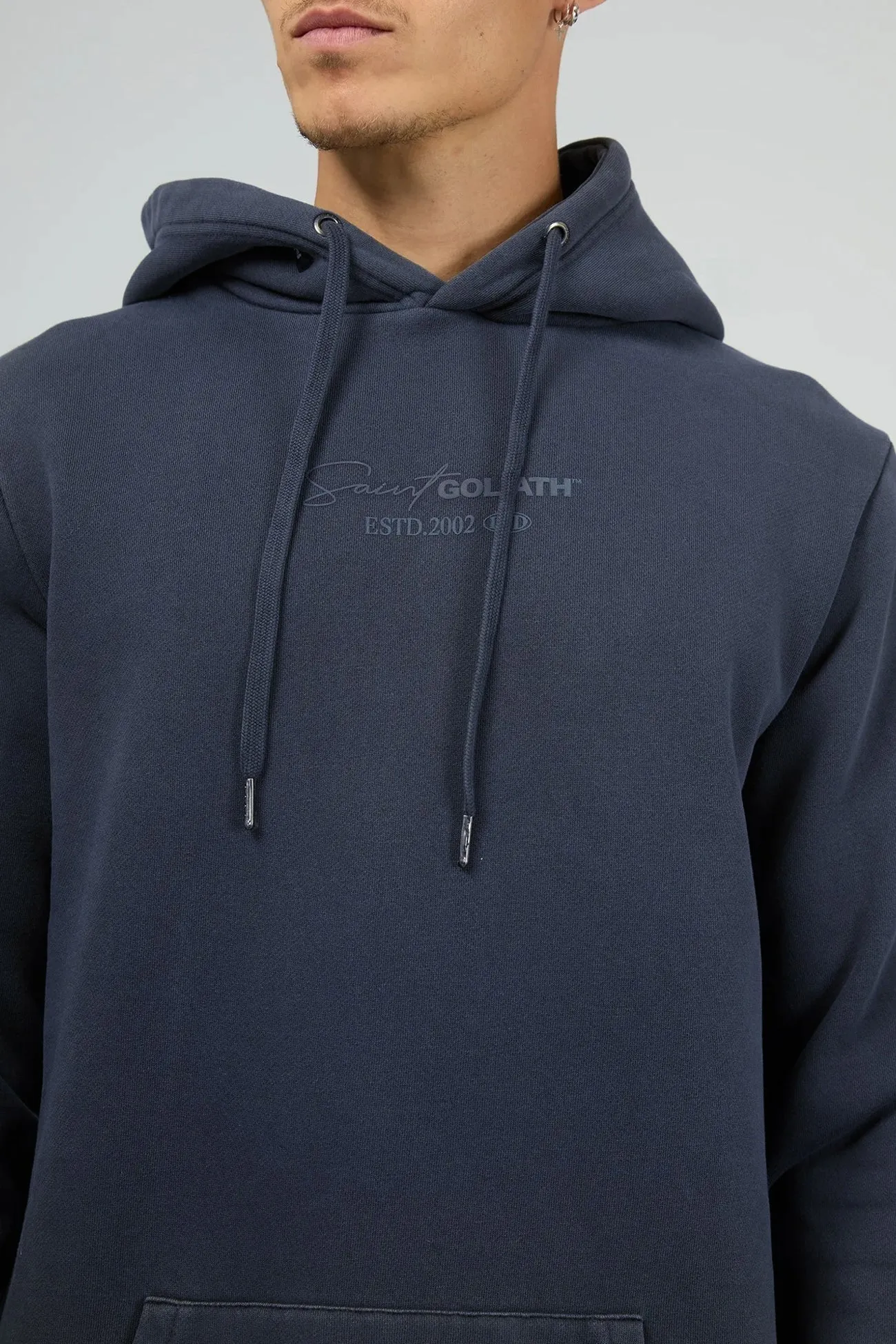 Memory Hoodie Steel Blue High Collar Windguard Quick Dry Fabric
