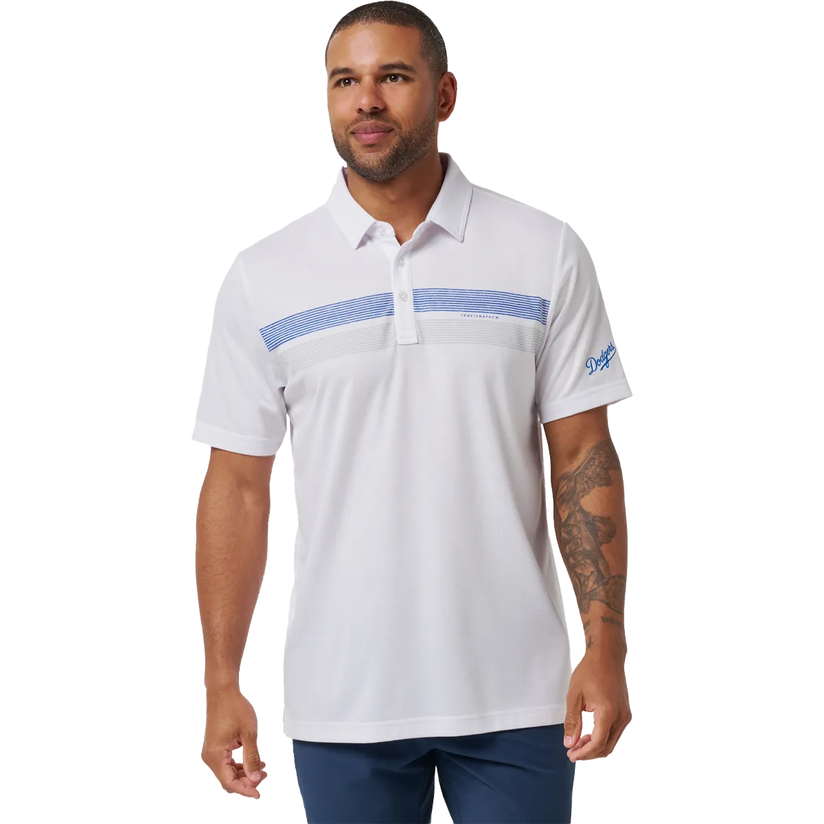 retro look Drop Shoulder Design Men's Dodgers Top Recruit Polo
