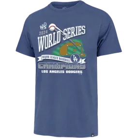 Men's Dodgers World Series Champs Franklin Tee Fitted Shirt Self Fabric Tie Closure