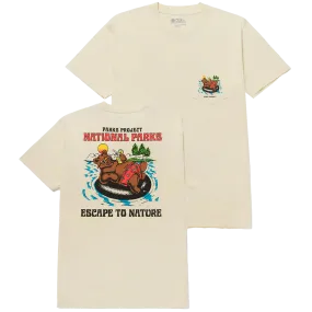 Skinny Fit Men's Escape to Nature Bear Float Pocket Tee