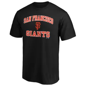 Wrinkle resistant fabric High Durability Material Men's Giants Cotton Heart and Soul Tee