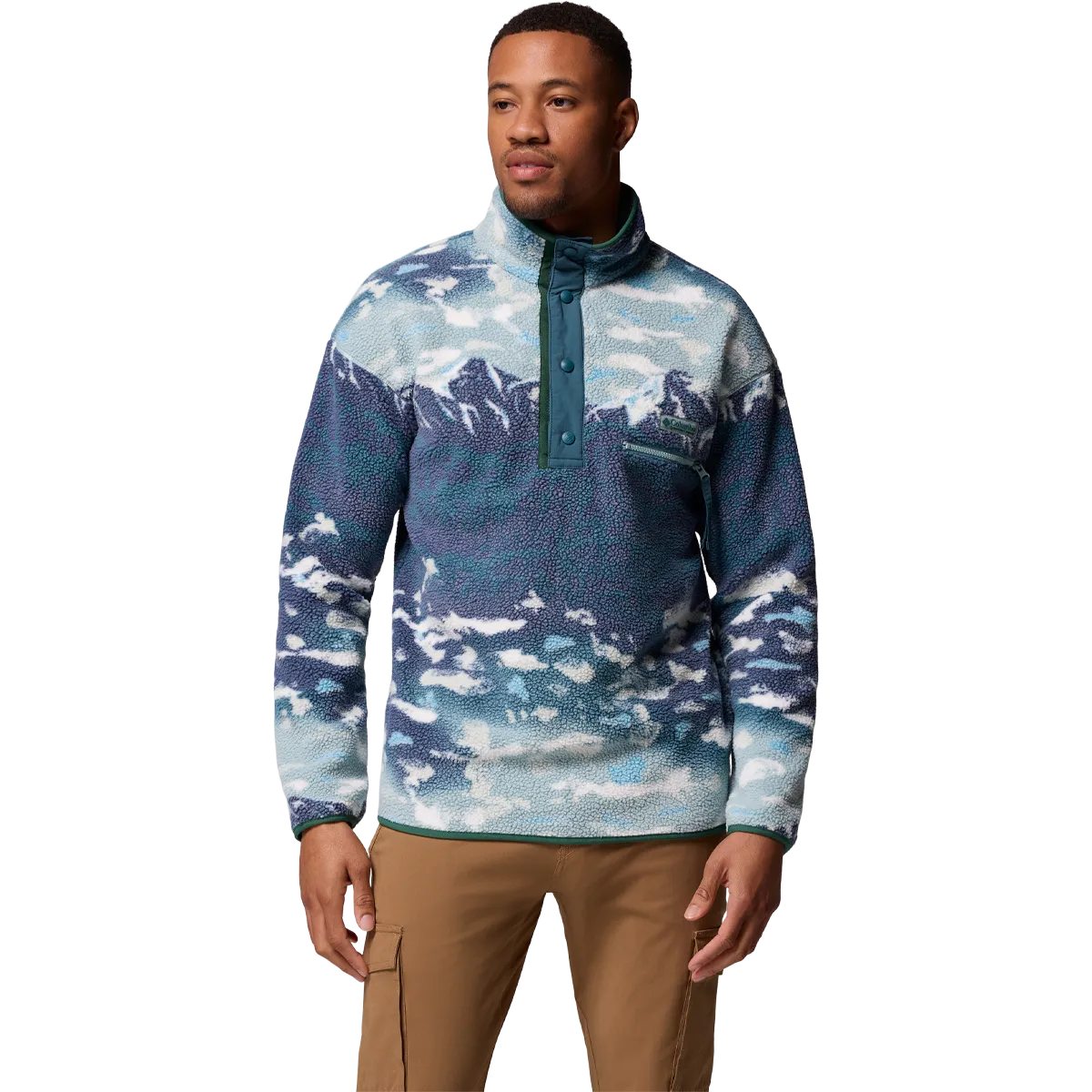 Functional Pocket Weekend Casual Fit Men's Helvetia II Printed 1/2 Snap Pullover