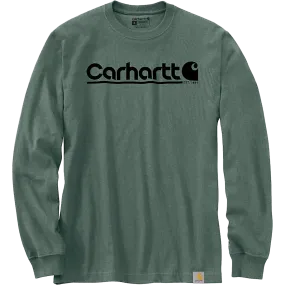 Men's Relaxed Fit Heavyweight Long-Sleeve Logo Graphic T-Shirt Tear Resistant Knit