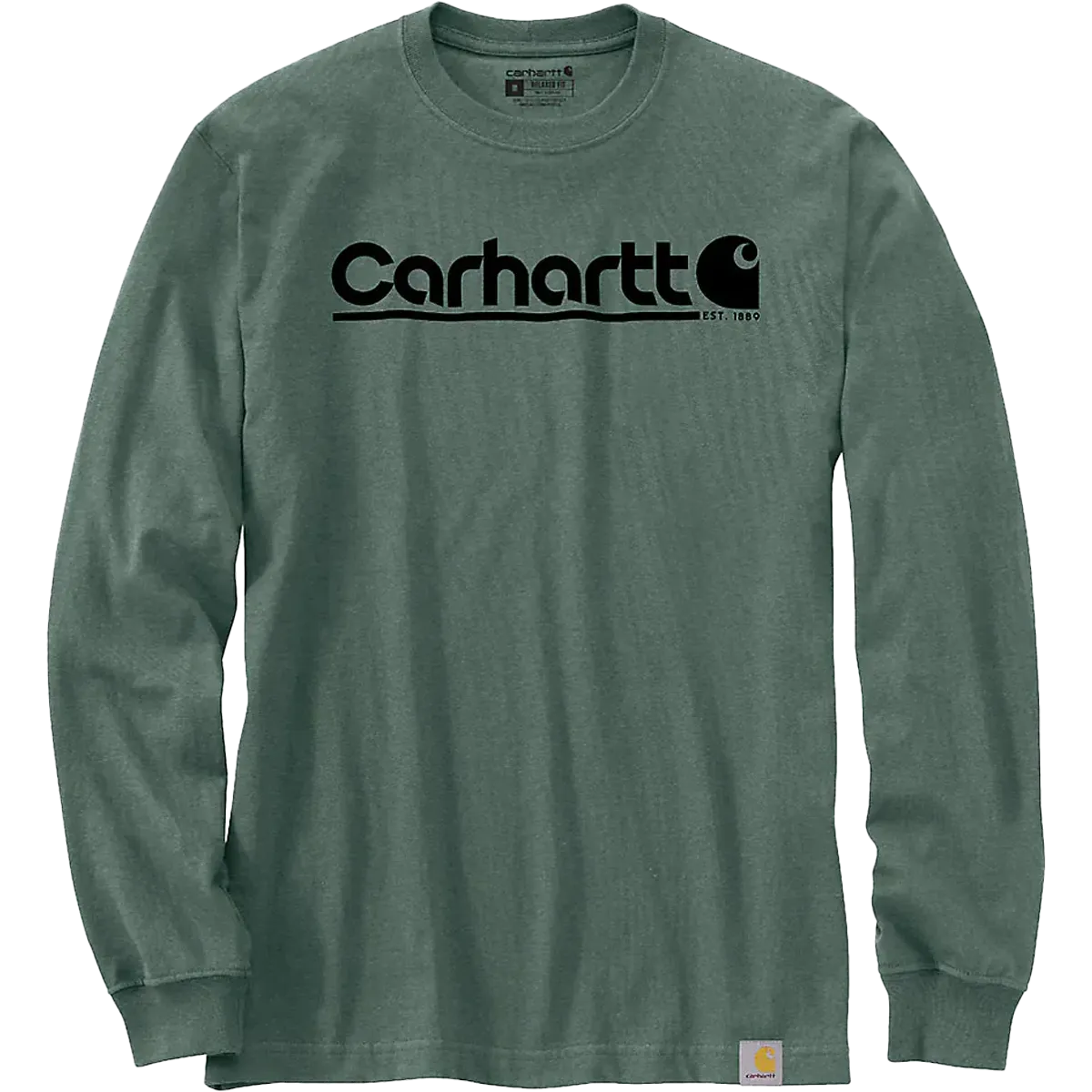 Quick Wear Seam Free Back Men's Relaxed Fit Heavyweight Long-Sleeve Logo Graphic T-Shirt