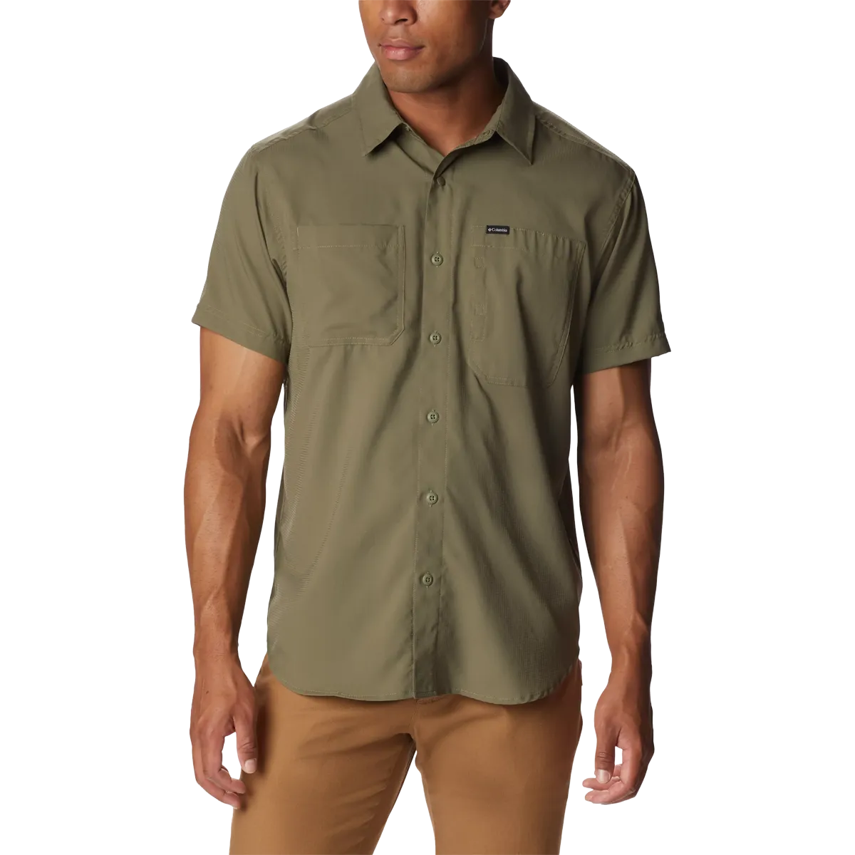 ContrastStitching WrinkleResistant Fabric Men's Silver Ridge Utility Lite Short Sleeve
