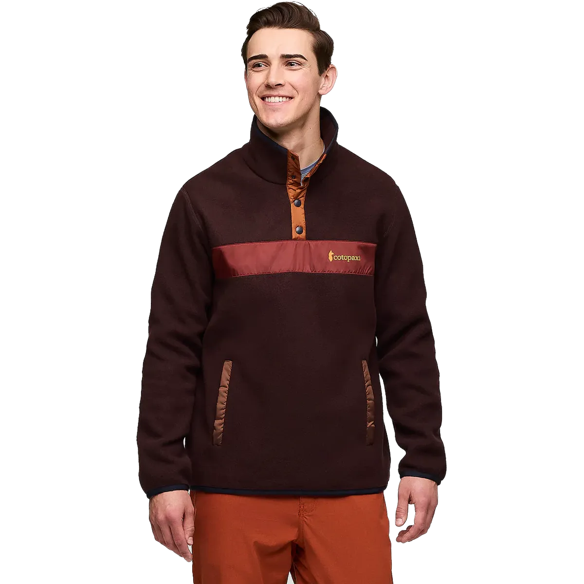 Vegan Leather Accents Men's Teca Fleece Pullover