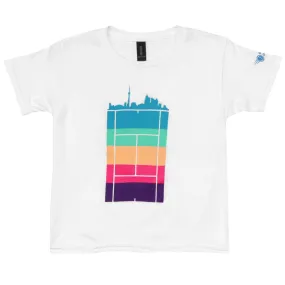 Merchant of Tennis Junior Multi City Court Tee - White/Multi Zip Closure Pockets Design