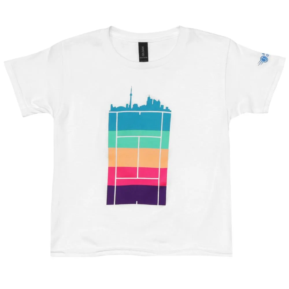 Merchant of Tennis Junior Multi City Court Tee - White/Multi Zip Closure Pockets Design