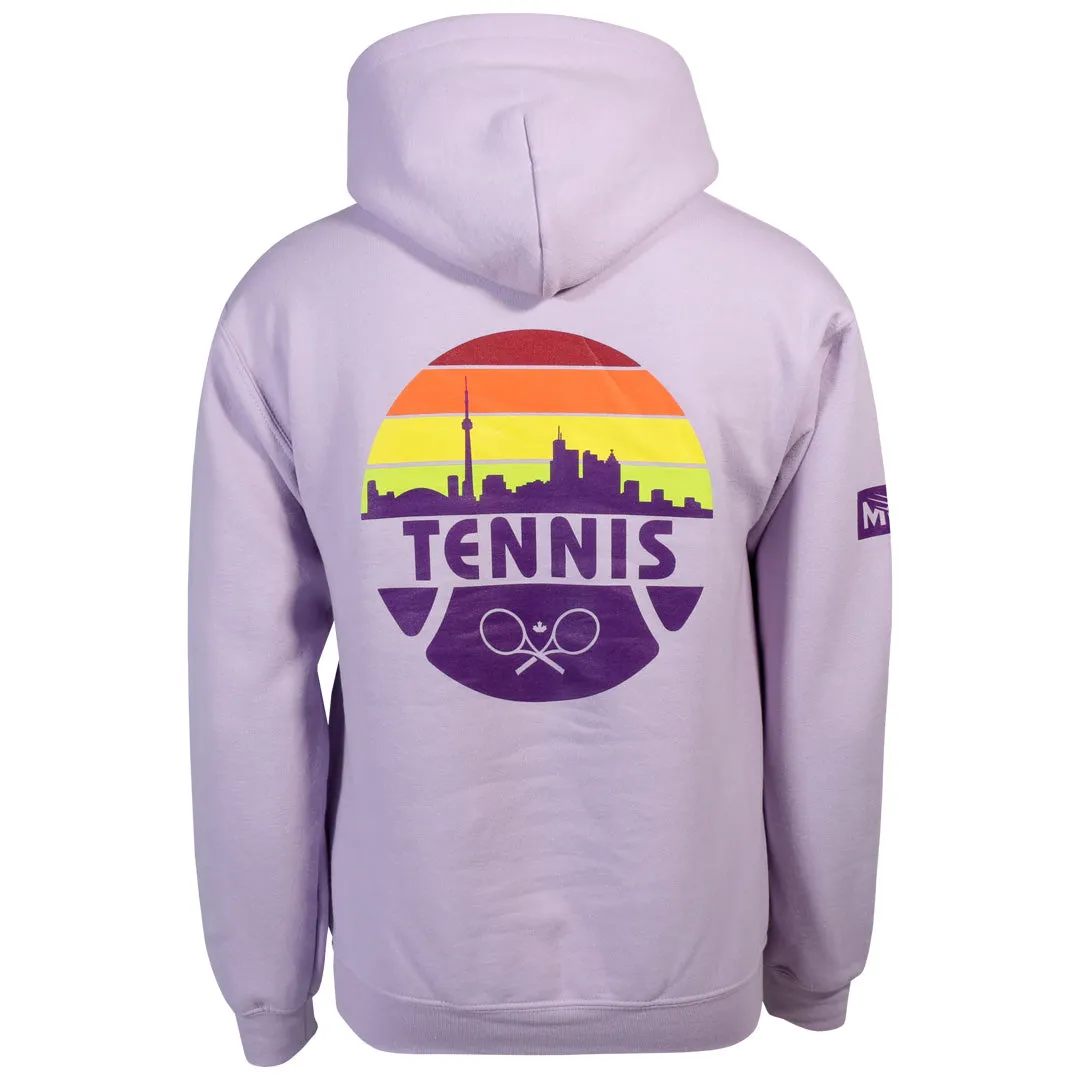 silk material Merchant of Tennis Sunrise Hoodie - Orchid Pockets Feature