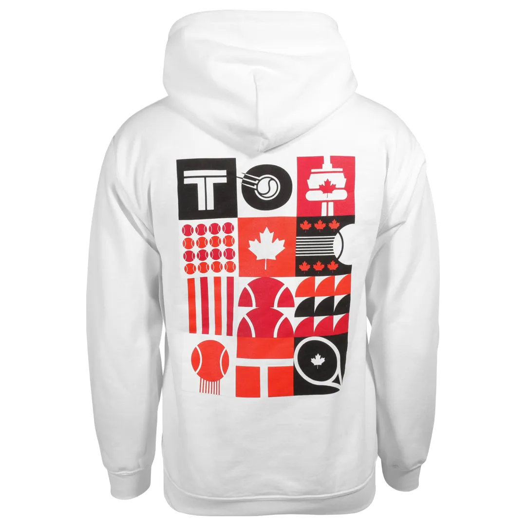 Velvet Merchant of Tennis TO Collage Hoodie - White Stretchy