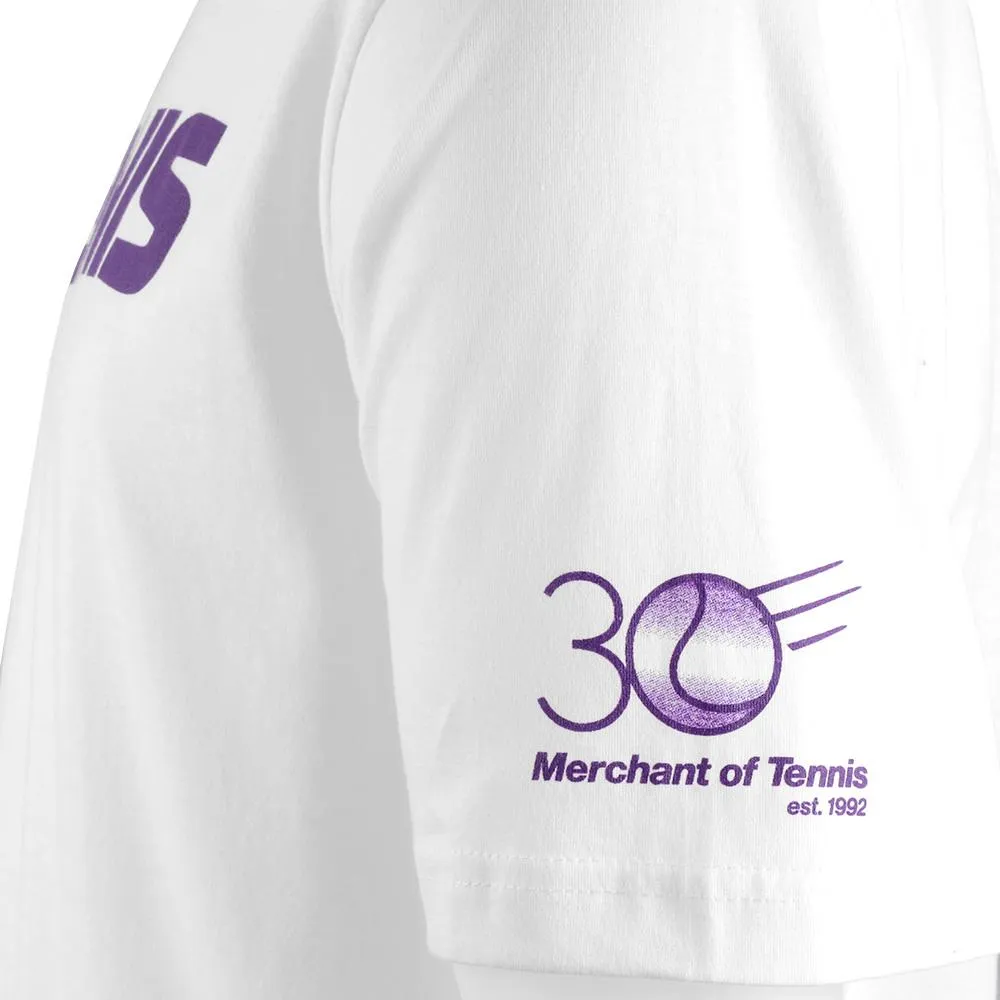 Merchant of Tennis Unisex 30 Year Tee - White High - Definition Print Knitting
