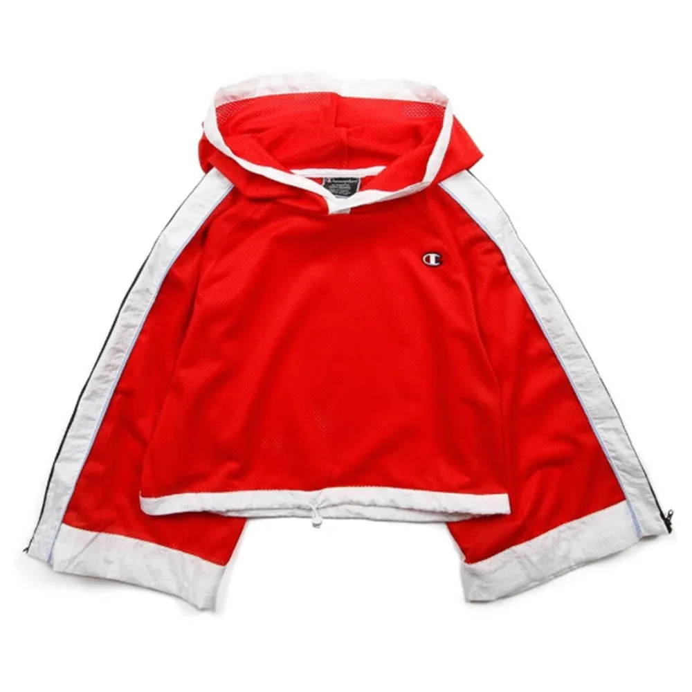 Mesh Cropped Hoodie Women Adjustable