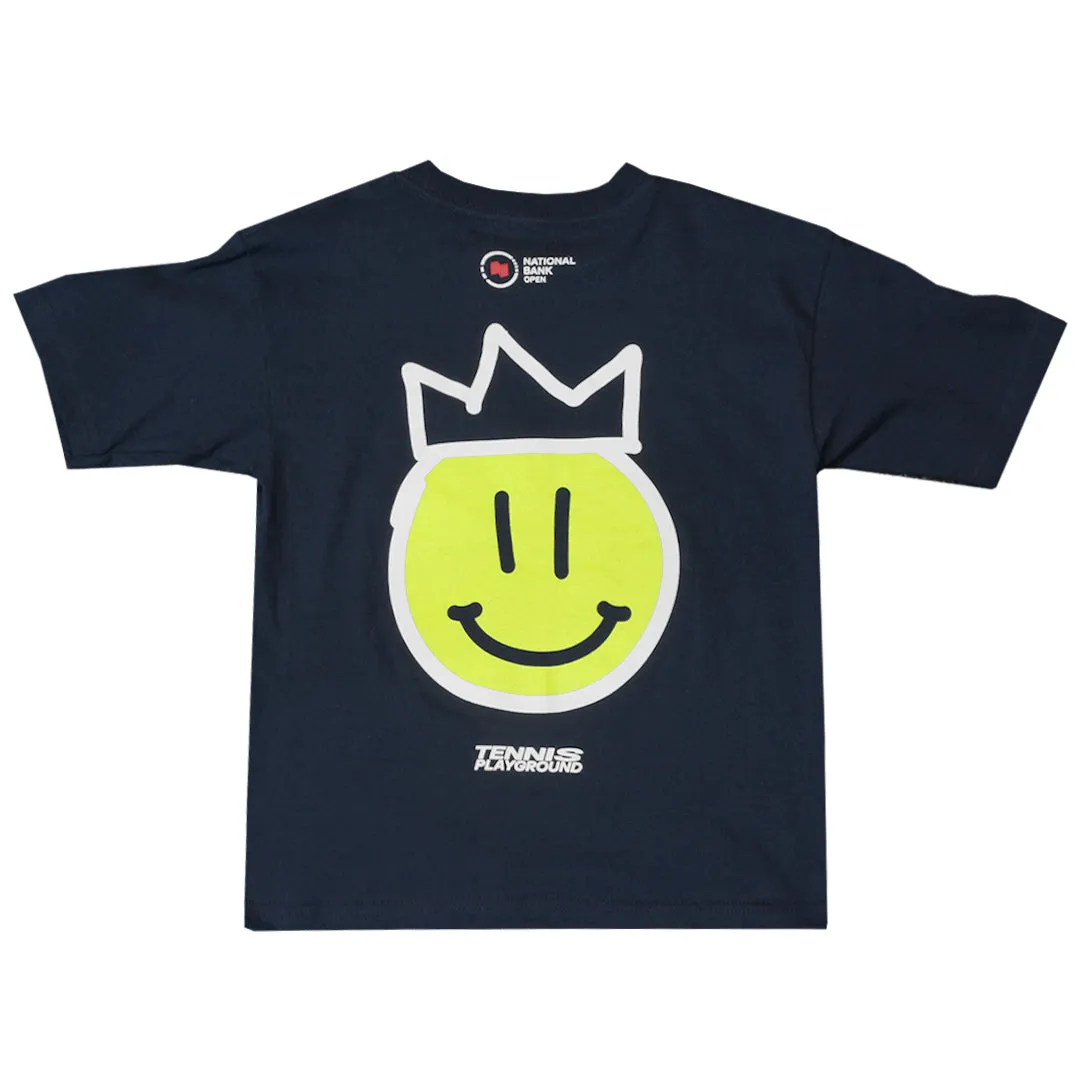 Faux Fur Washable Lining NBO Toronto Junior Happy Face Tee - Navy