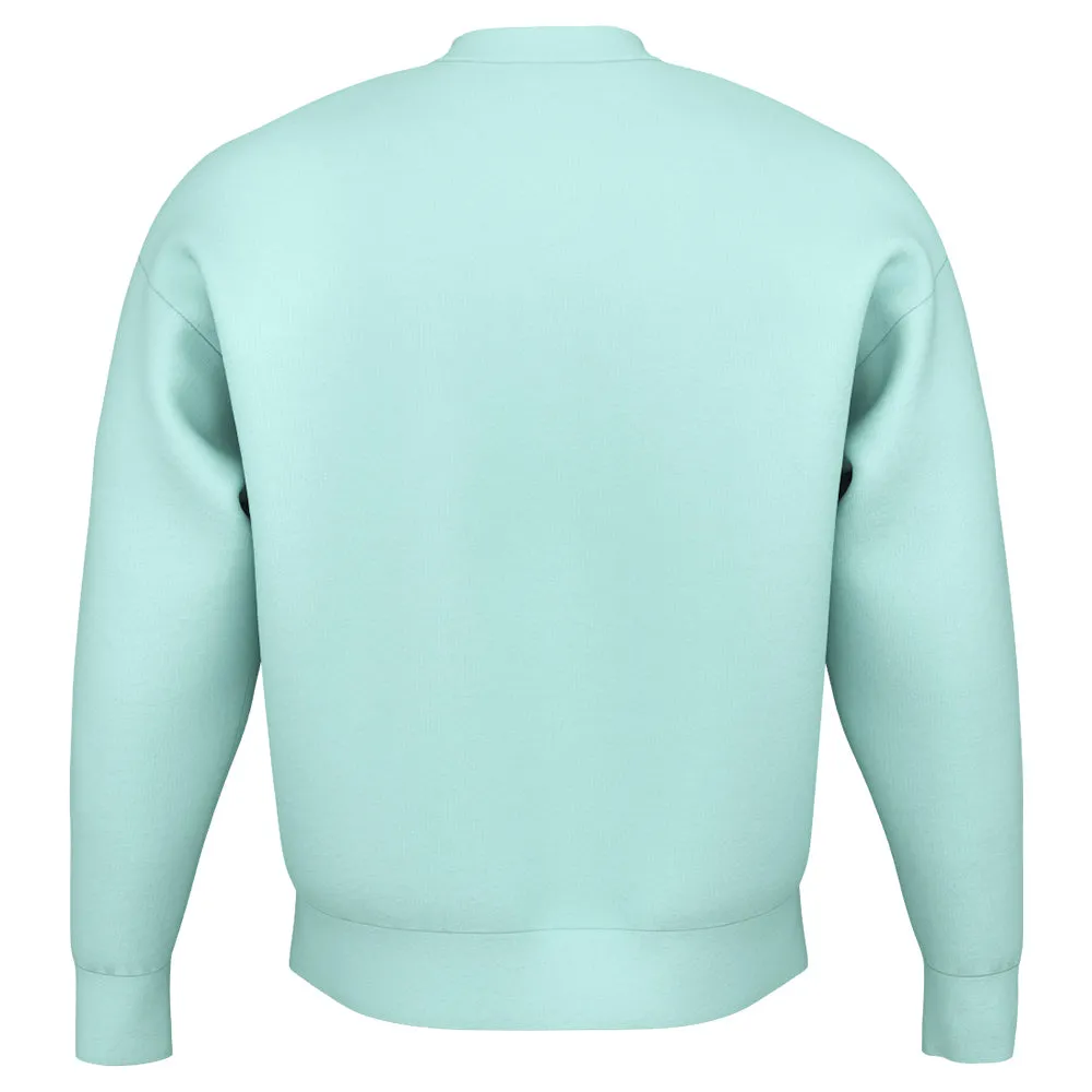 Button front Everyday Wear Metallic accents Head Unisex Motion Crew Sweatshirt - Aqua
